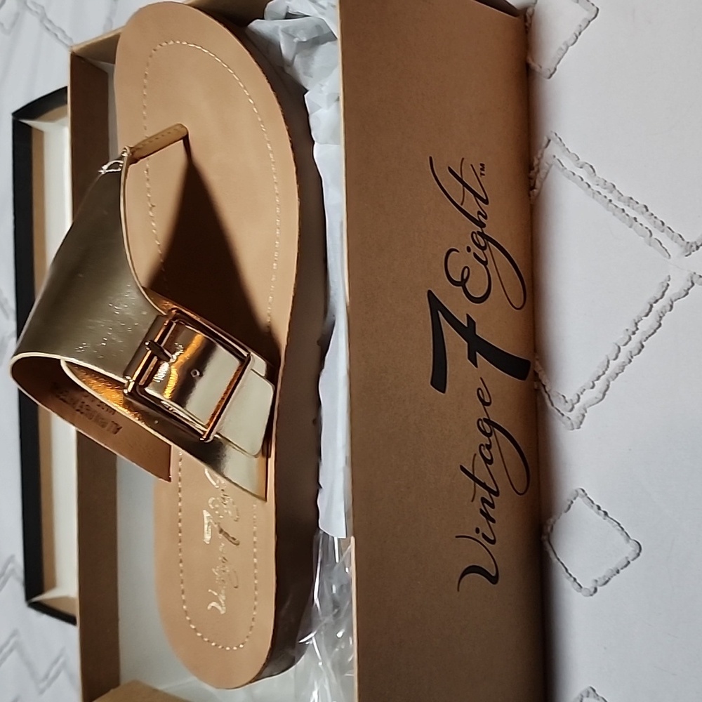 Vintage 7 Eight Gold Sandals